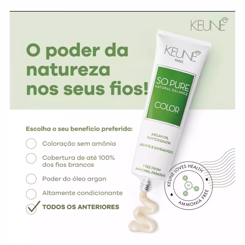 KIT COLORAÇÃO SO PURE COLOR + OXIDANTE 20VOL - KEUNE - 6.00CP
