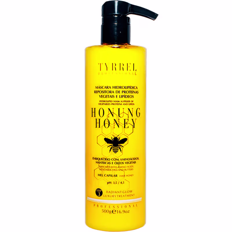 Tyrrel Professional Honung Honey - Máscara Hidrolipídica Reposição de Proteínas Mel Capilar 500g