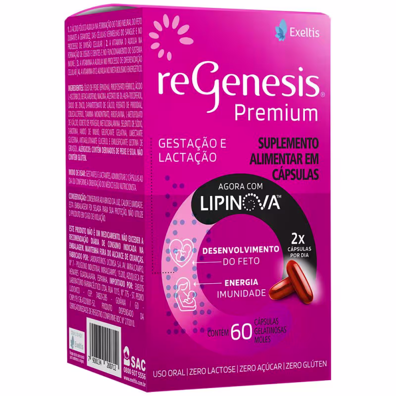 Suplemento Alimentar ReGenesis Premium Gestação e Lactação de Exeltis.
