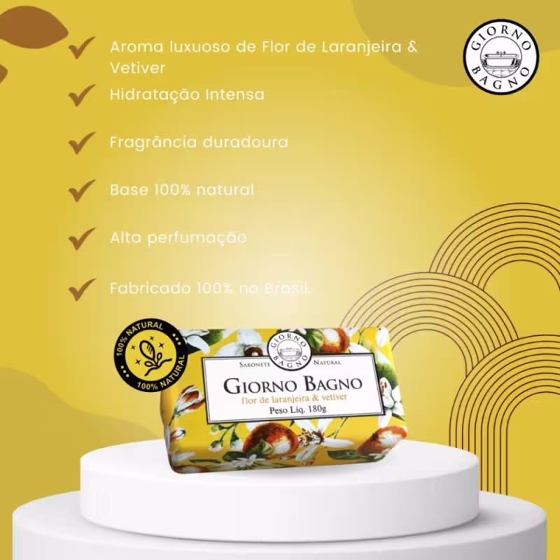Giorno Bagno - sabonete flor de laranjeira e vetiver 180g