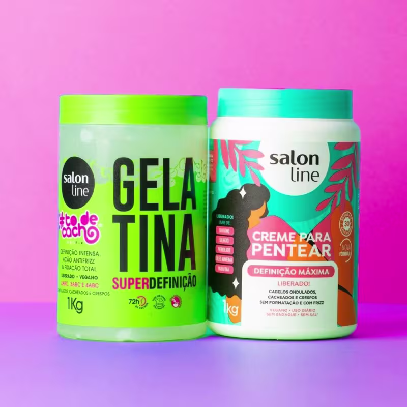 Kit Creme Definição Máxima+Gelatina Super Definição 1kg SaLon Line