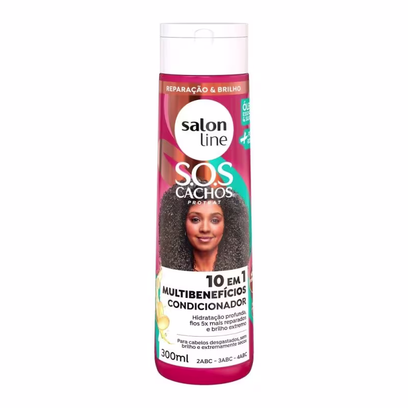 Kit SOS Cachos 10 em 1 Multibenefícios com 3 produtos para Cachos e Crespos Salon Line
