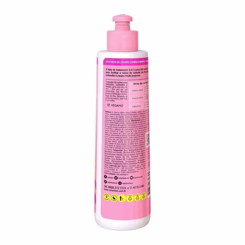 Kit SOS Kids 2 Shampoo 2 Condicionador 2 Máscara 2 Ativador 2 Creme Salon Line