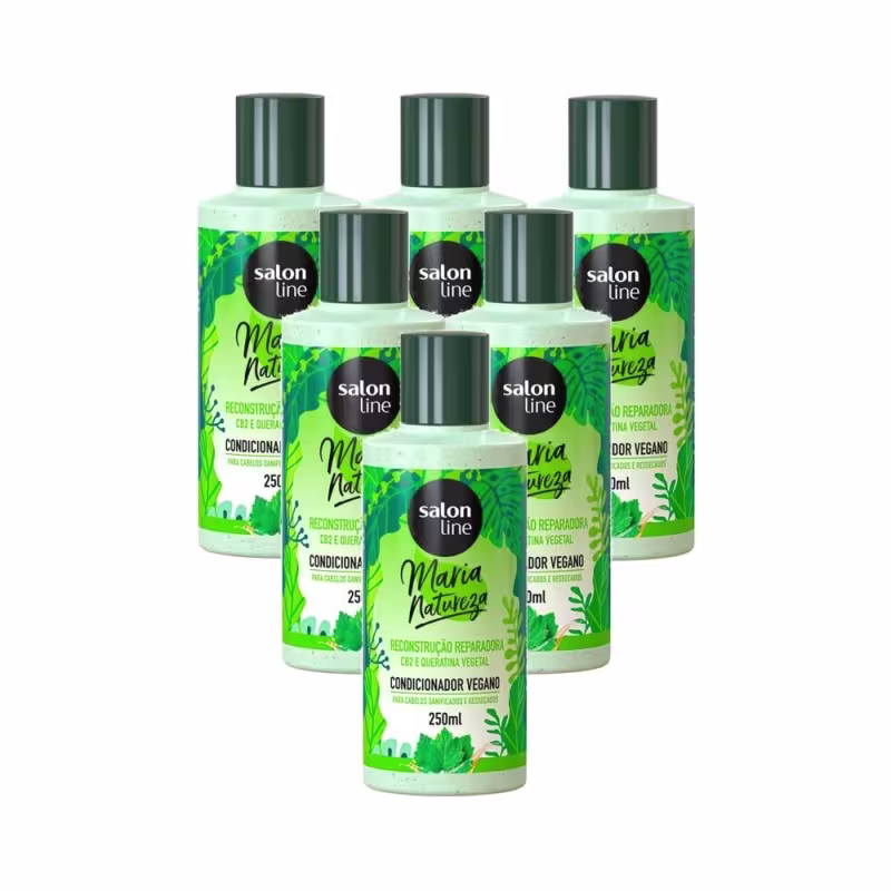 Caixa com 6 unidades de Condicionador Maria Natureza Reconstrução Reparadora Salon Line 250ml