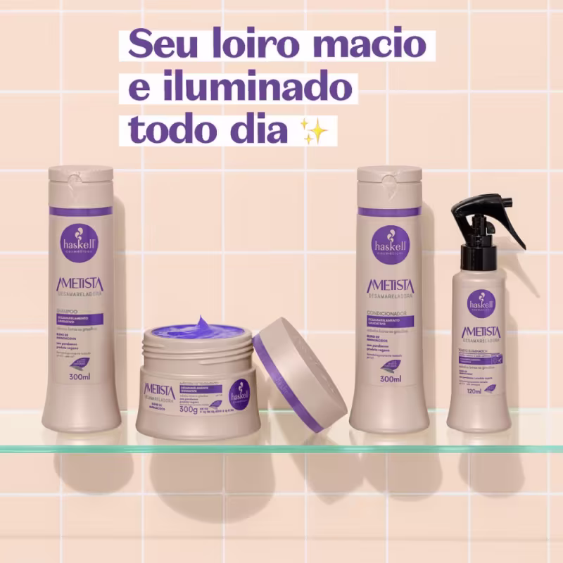 Kit Haskell Ametista Desamarelador Shampoo + Fluido (300/120mL)