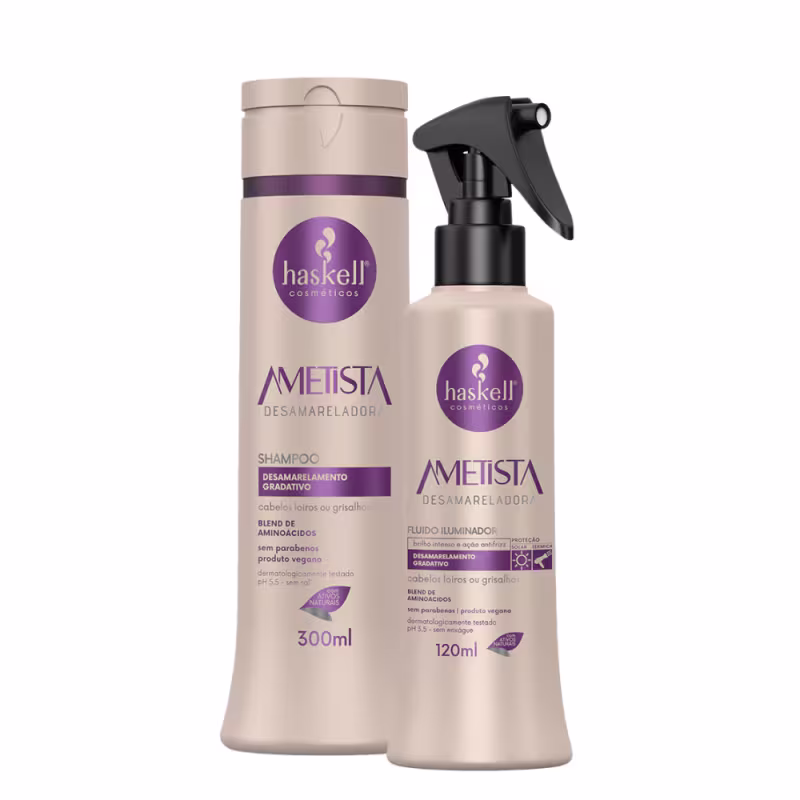 Kit Haskell Ametista Desamarelador Shampoo + Fluido (300/120mL)