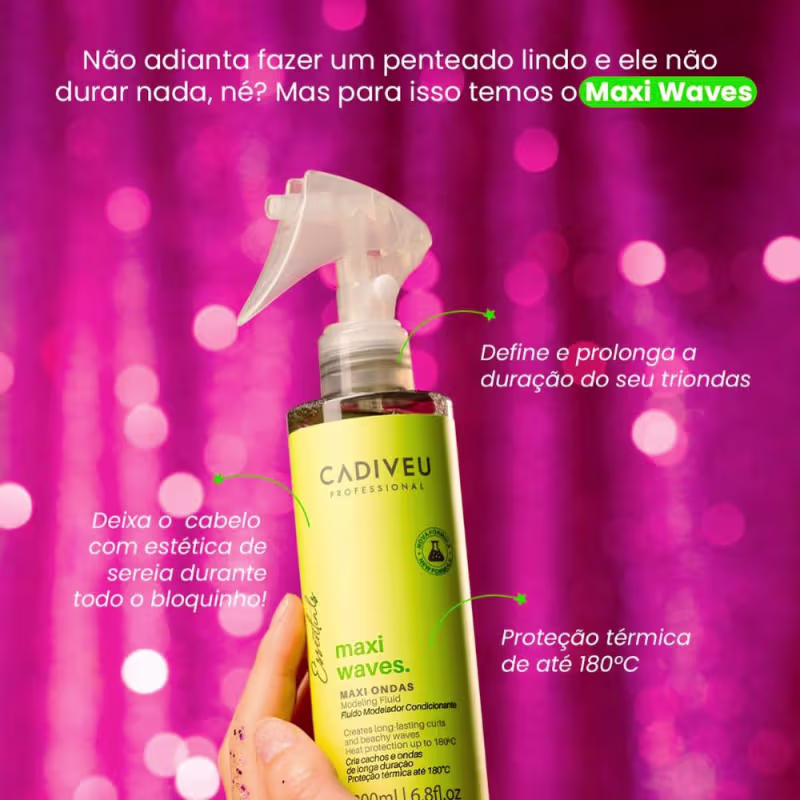 Maxi Ondas Cadiveu Ativador Modelador Cacho + Óleo Açaí 60ml
