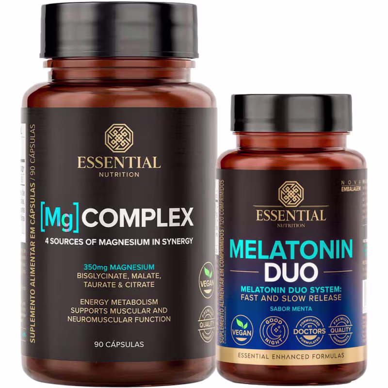 A imagem mostra dois potes redondos marrom com rótulo preto e preto azul, com letras letras azuis, brancas e douradas.