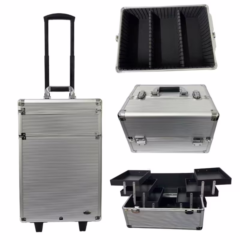 Maleta Carrinho Rubys 3 Andares e 2 Rodinhas Prata Fs-1206a