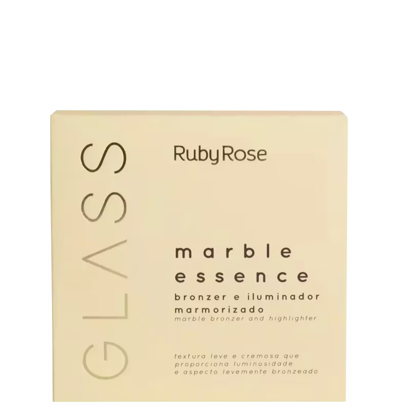 Ruby Rose Glass Marble Essence Cor 2 - Bronzer e Iluminador Marmorizado 14,7g