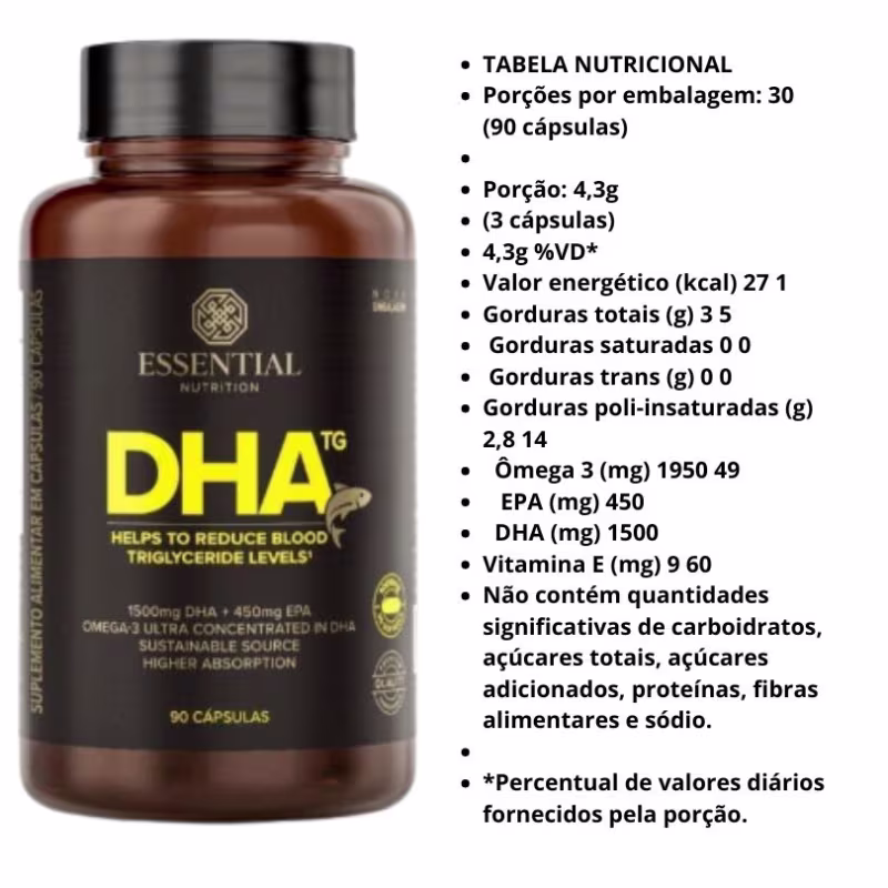 A imagem mostra a tabela nutricional do produto.