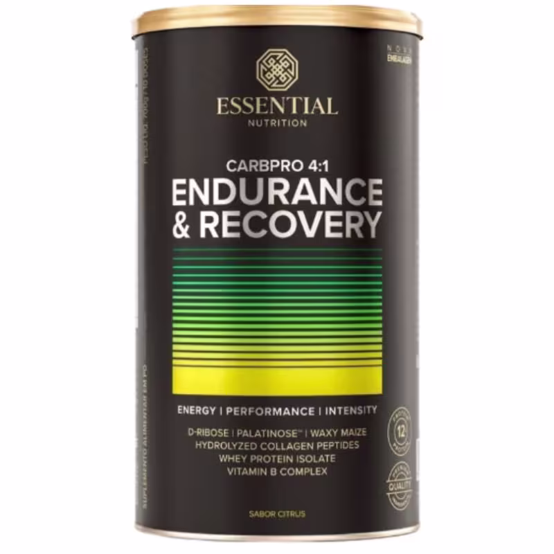 A imagem mostra uma lata de suplemento com rótulo preto e letras pratas e beges.