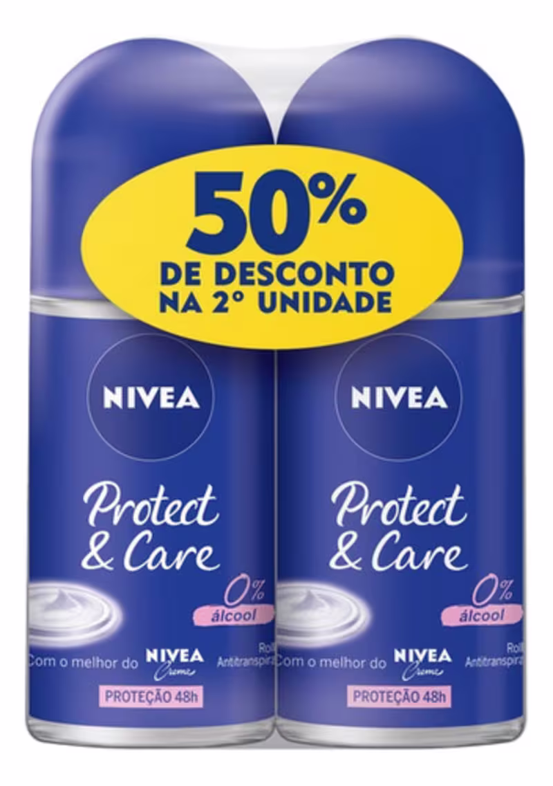 Kit 2 Desodorantes Roll On Protect & Care - 50ml