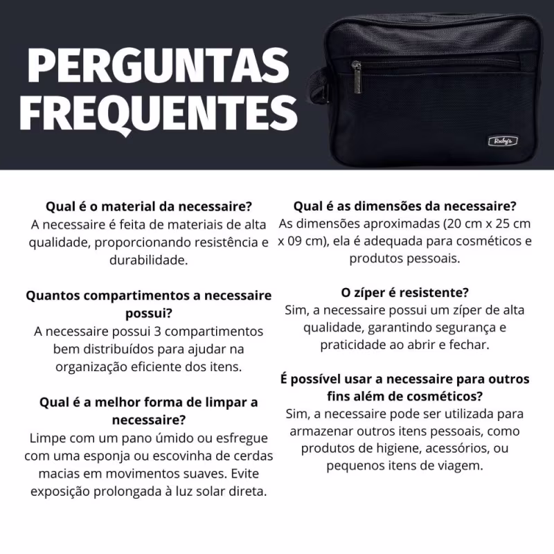 Necessaire Rubys Preta Nec-641d