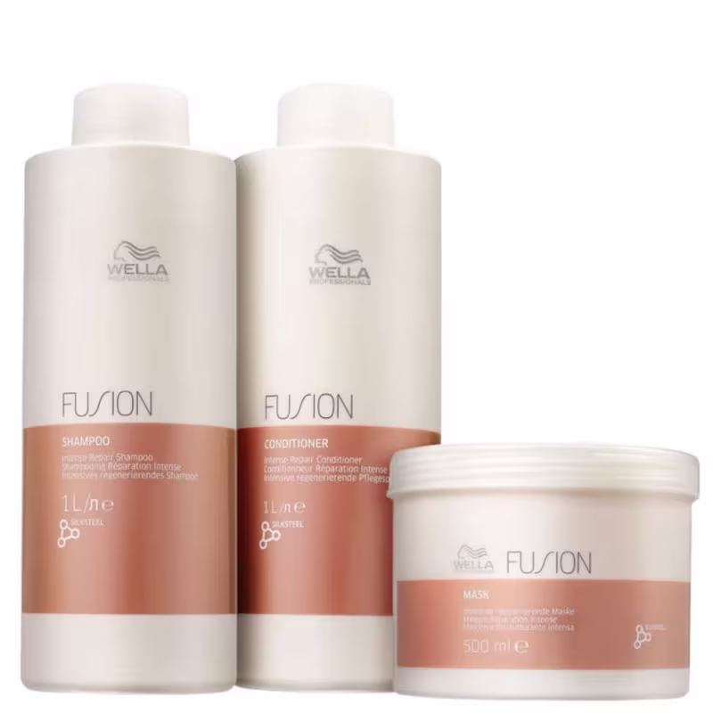 Shampoo e condicionador Fusion 1 litro, máscara Fusion 500ml