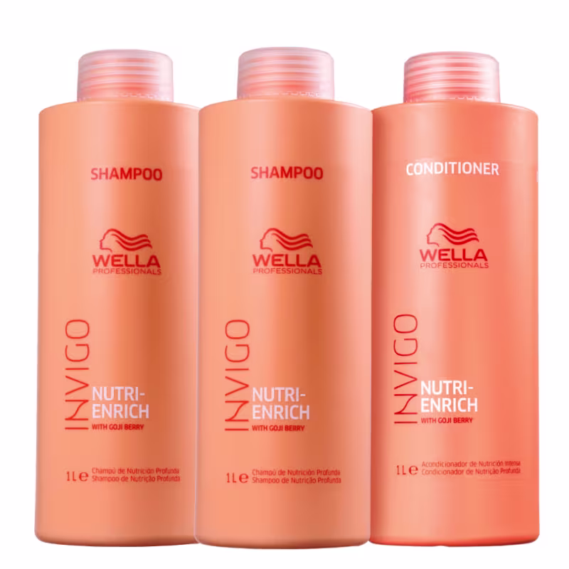 Kit Wella Shampoo Nutri-Enrich 1L, Shampoo Nutri-Enrich 1L, Condicionador Nutri-Enrich 1L