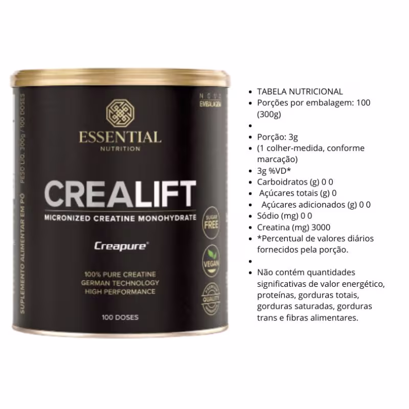 A imagem mostra a tabela nutricional do produto.