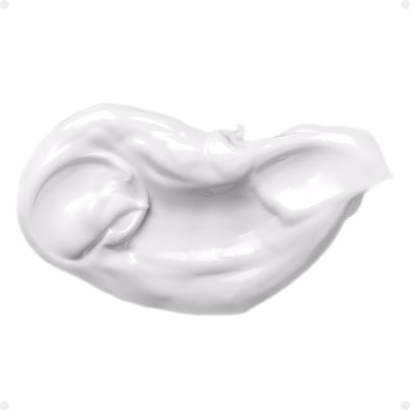 A imagem apresenta uma amostra branca do sérum.