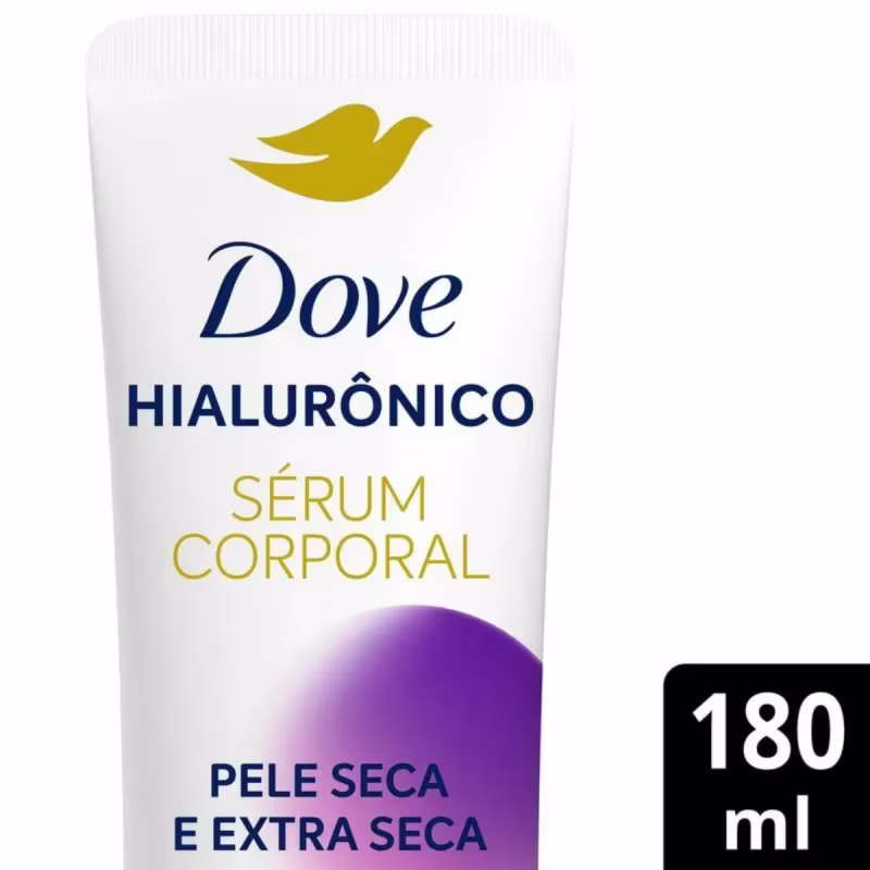 A imagem mostra o Sérum Hidratante Corporal Hialurônico + Dermo Renovador da marca Dove.