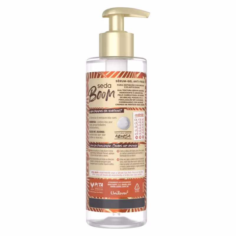 Kit Seda Boom: Shampoo Nutrição 250ml + Cond. 250ml + Creme 1kg + Sérum 200ml