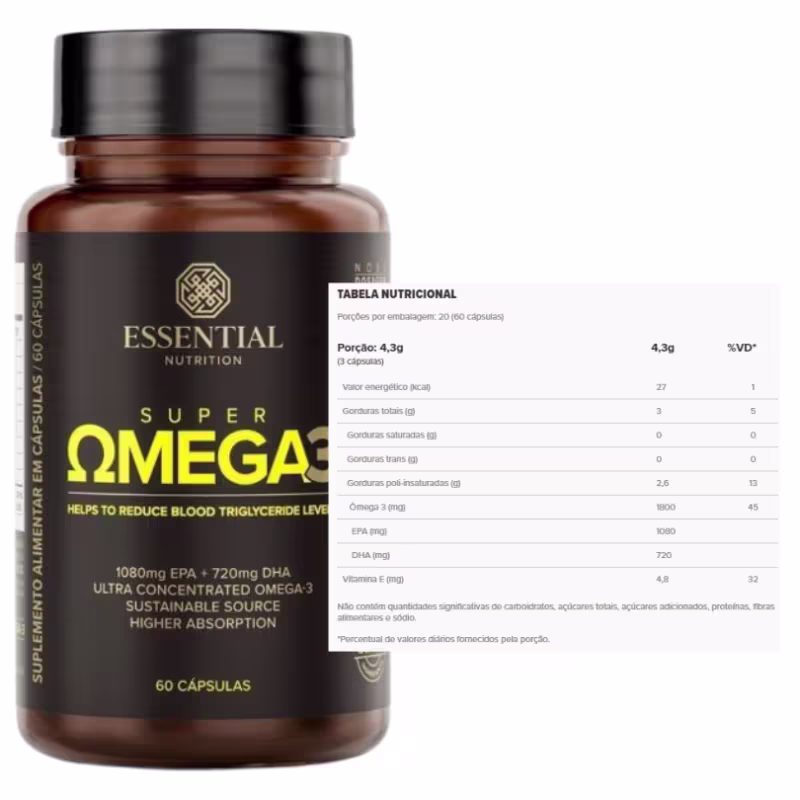 A imagem mostra a tabela nutricional do produto.