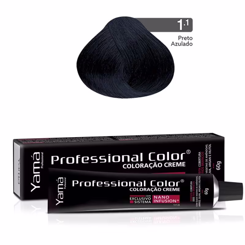 Yamá Professional Color Nano Infusion 1.1 Preto Azulado - Coloração 60g