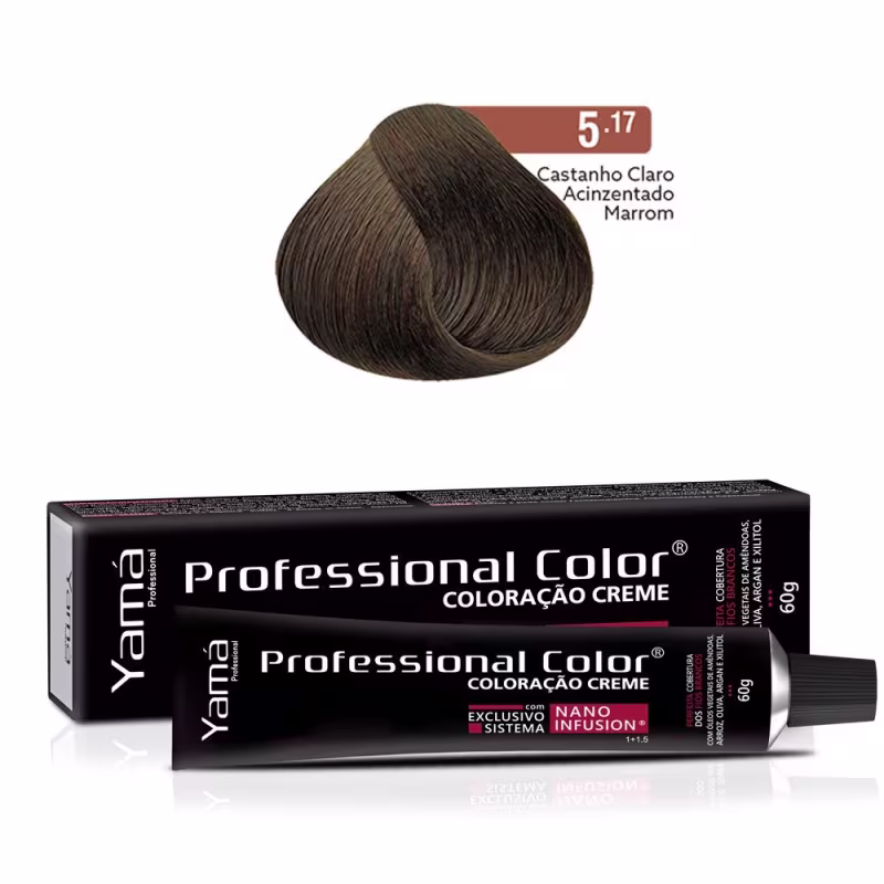 Yamá Professional Color Nano Infusion 5.17 Castanho Claro Acinzentado Marrom - Coloração 60g