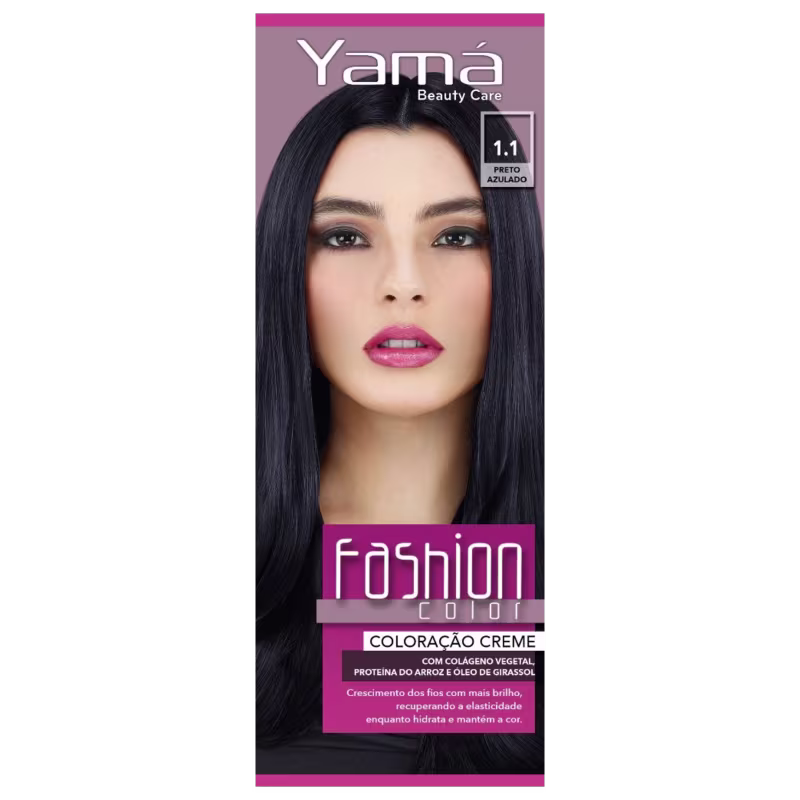 Yamá Beauty Care Fashion Color 1.1 Preto Azulado - Coloração 60g