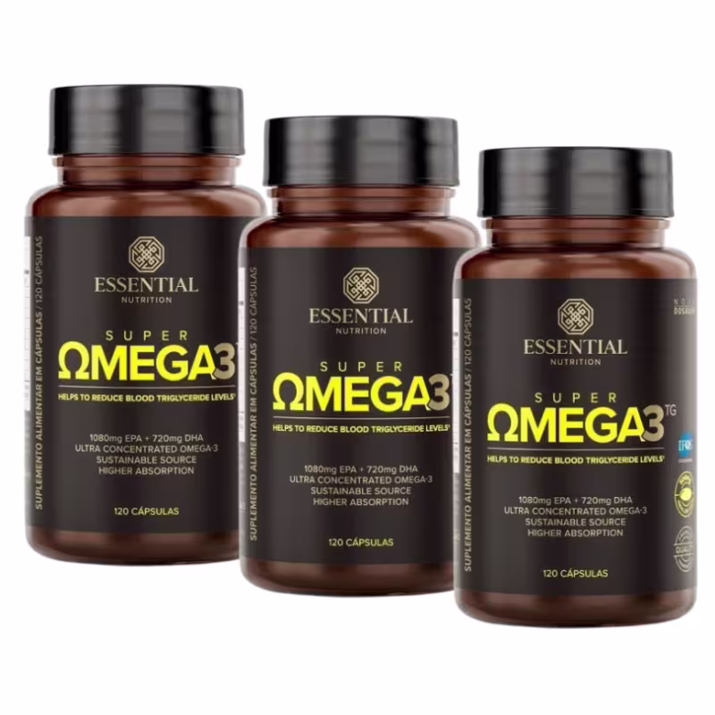 A imagem mostra um kit com três embalagens redondas, toda marrom com rótulo preto e letras amarelas.