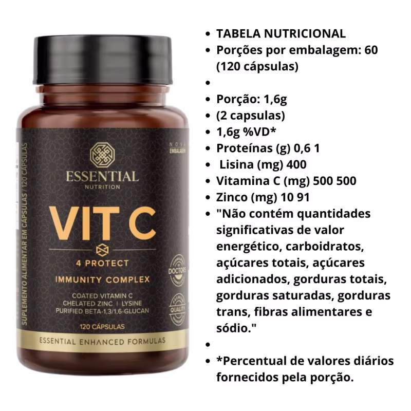 A imagem mostra a tabela nutricional do produto.