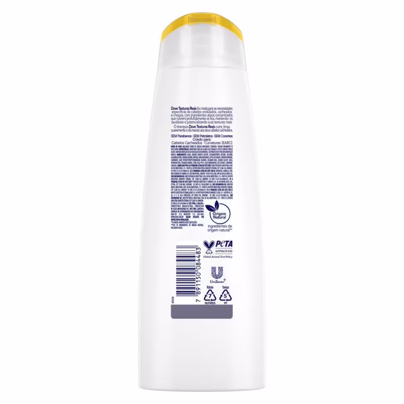 Kit 2 Shampoos Baixo Sulfato Dove Texturas Reais Cacheados 400ml