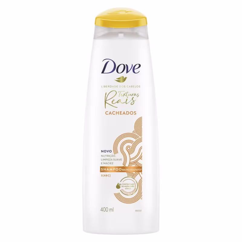 Kit 2 Shampoos Baixo Sulfato Dove Texturas Reais Cacheados 400ml