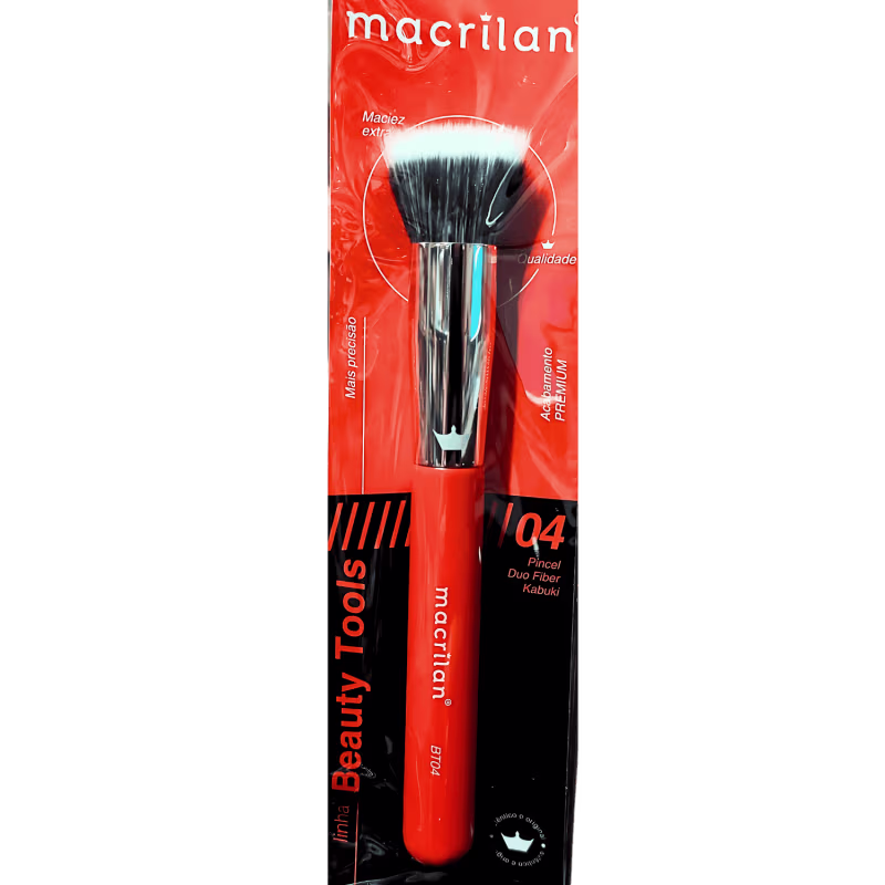Linha BT Laranjinha Macrilan - Pincel Profissional Duo Fiber Kabuki BT04