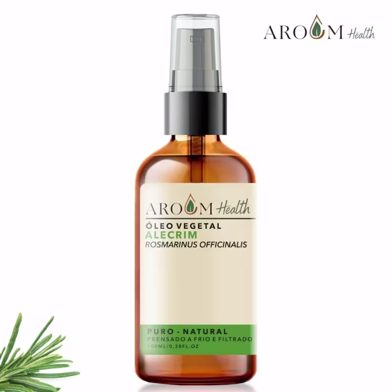 Óleo Vegetal de Alecrim 100% puro natural Cabelo e Pele - 100 ml Aroom Health