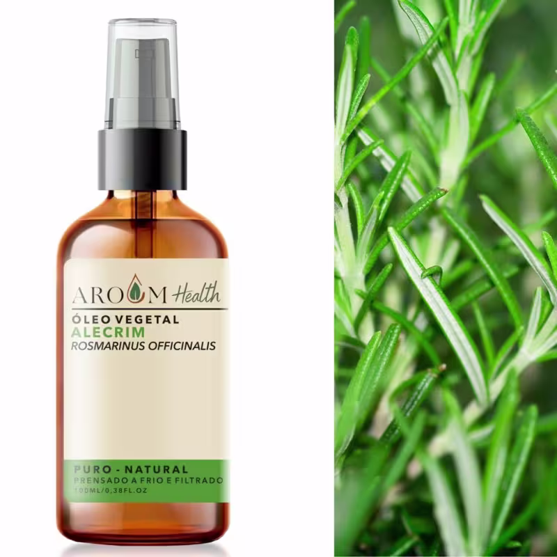 Óleo Vegetal de Alecrim 100% puro natural Cabelo e Pele - 100 ml Aroom Health