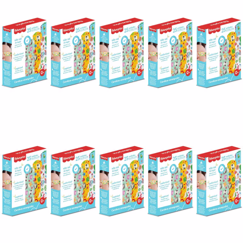 10X CURATIVO ESTAMPADO INFANTIL HC483 - 25 UN - FISHER PRICE