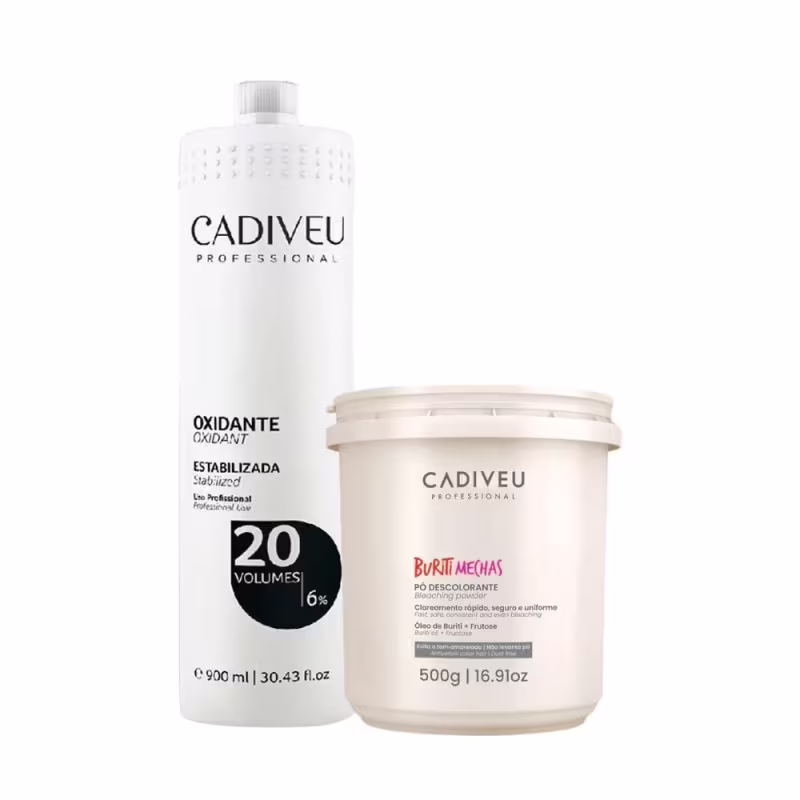 KIT CADIVEU BURITI MECHAS 500 G E OX OXIDANTE 20 VOLUMES 900ML