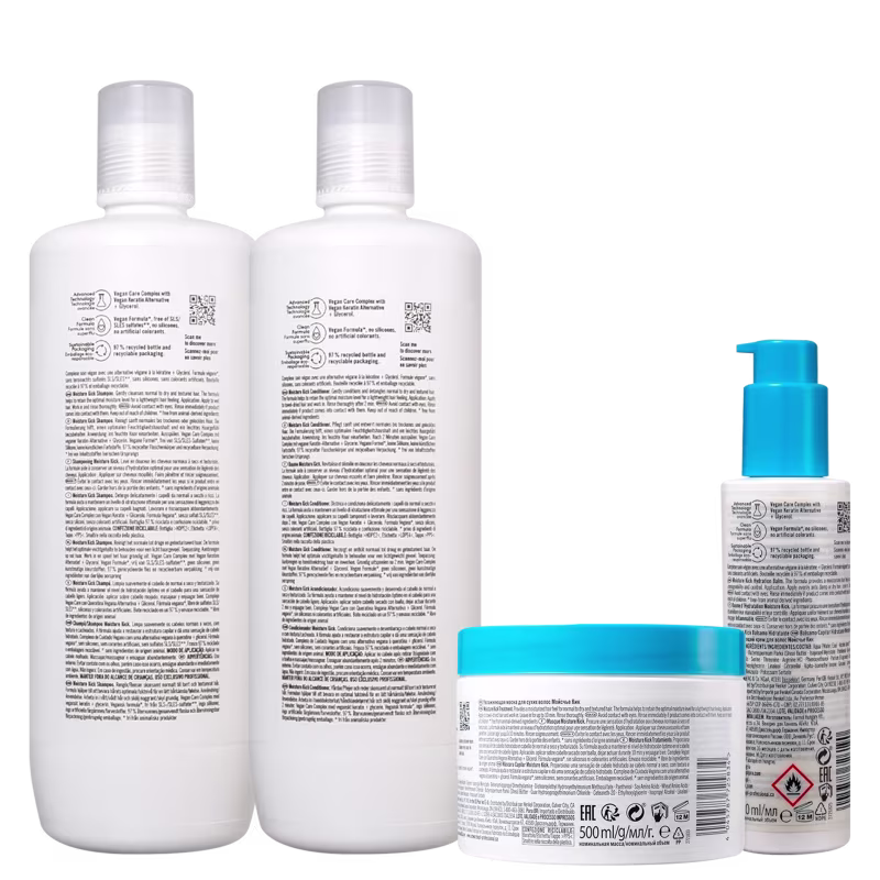 Kit Schwarzkopf BC Clean Performance Moisture Kick - Shampoo 1L + Condicionador 1L + Máscara 500g + Hydration Balm 150ml