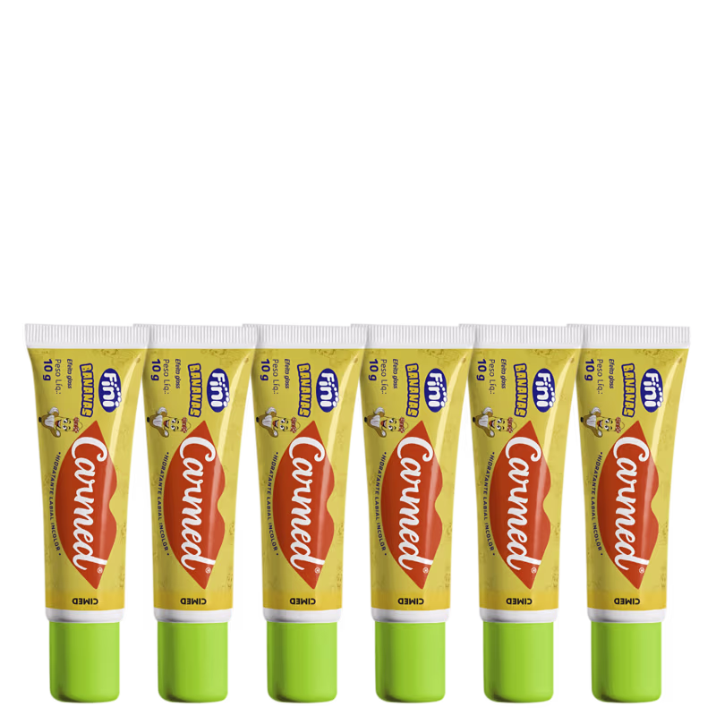 Kit 6 Unidades Hidratante Labial Carmed Fini Bananas Efeito Gloss 10g