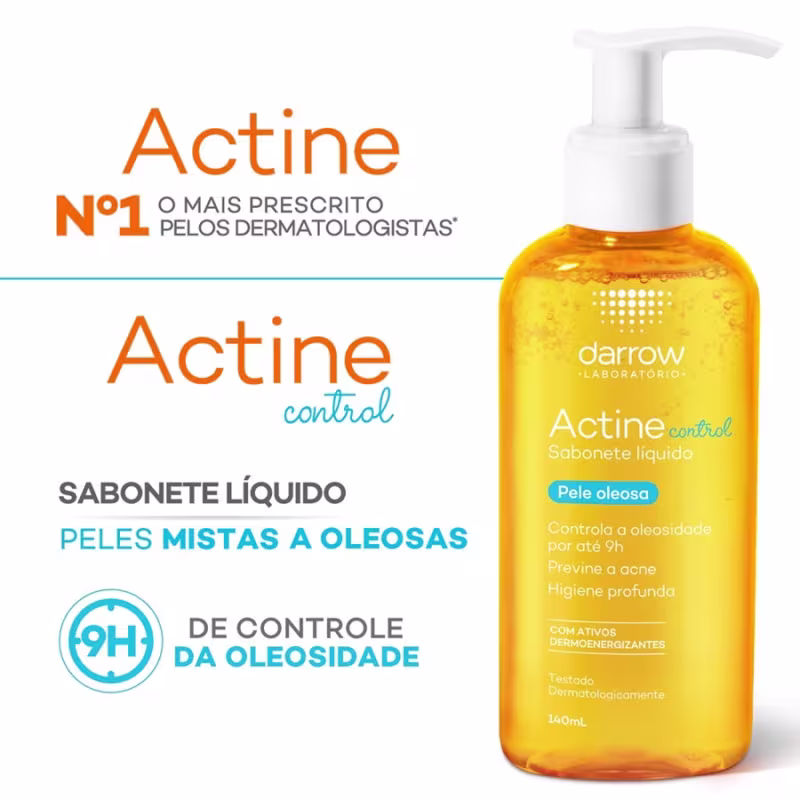 ACTINE CONTROL SAB LIQ 240ML LIMPEZA DE PELES OLEOSAS OU ACNEICAS