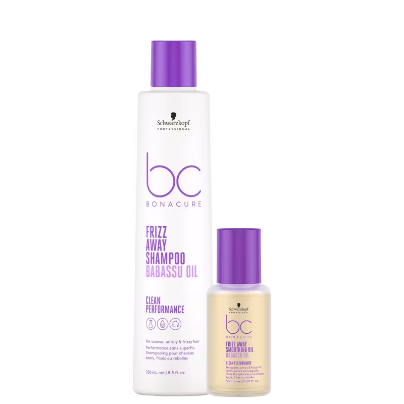 Kit Schwarzkopf BC Clean Performance Frizz Away - Shampoo 250ml + Óleo 50ml