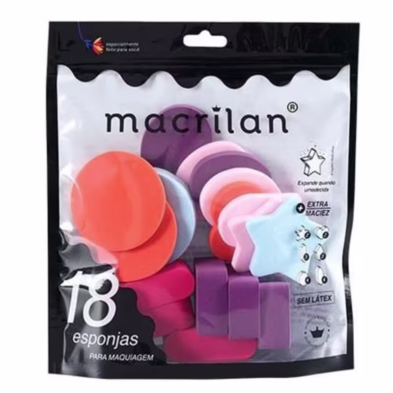Macrilan EP14 - Esponjas para Maquiagem (18 Unidades)