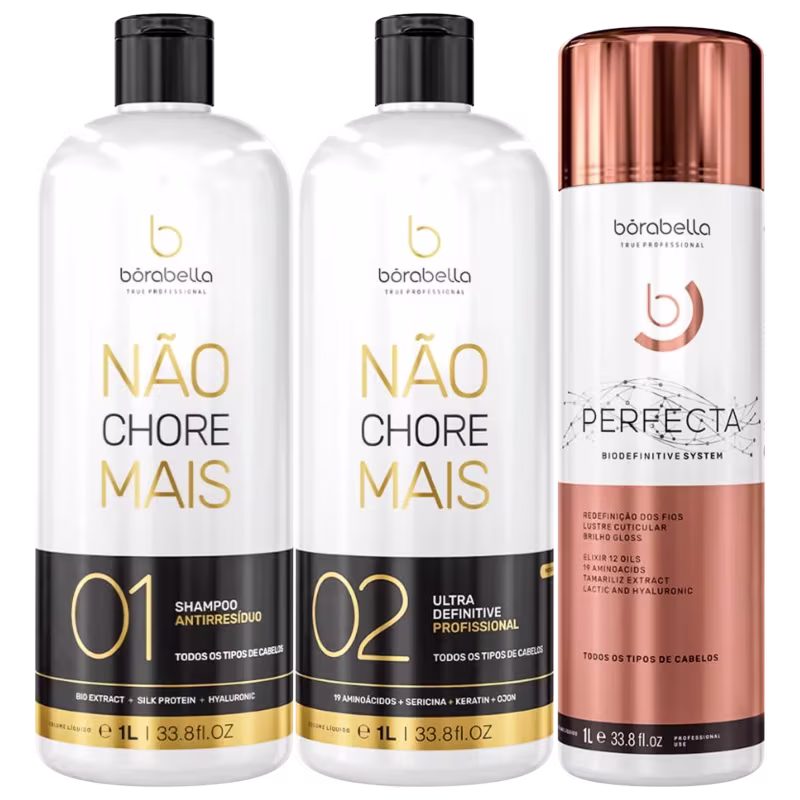 Kit Borabella Não Chore Mais + Perfecta, 3 produtos.