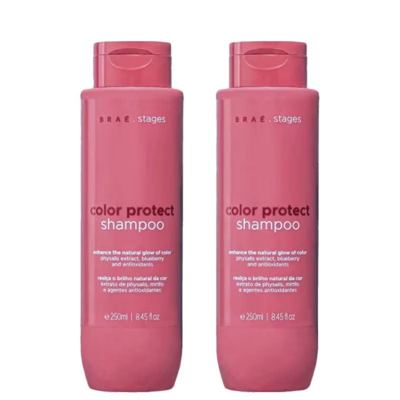 Kit 2 Shampoo Cabelos Coloridos Braé Stages Color Protect