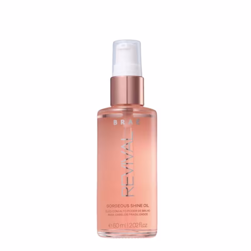 Este é o óleo de brilho Gorgeous Revival da Braé. Este óleo de cabelo destina-se a adicionar brilho e suavizar o cabelo, protegendo-o ao mesmo tempo contra danos.