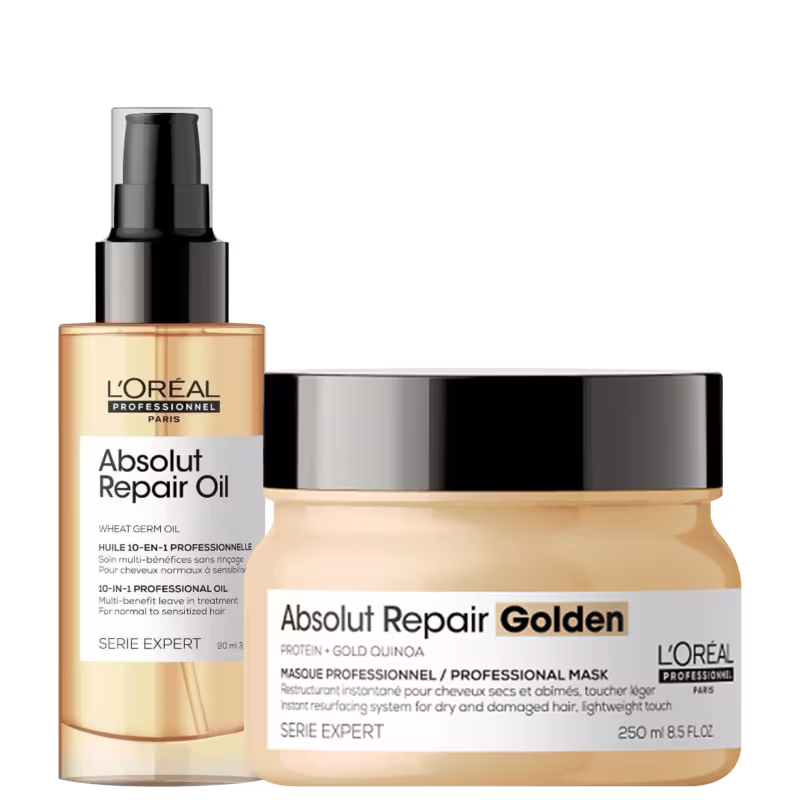 Kit L'Oréal Professionnel Absolut Repair Golden Máscara Capilar + Óleo Reparador (2 Produtos)