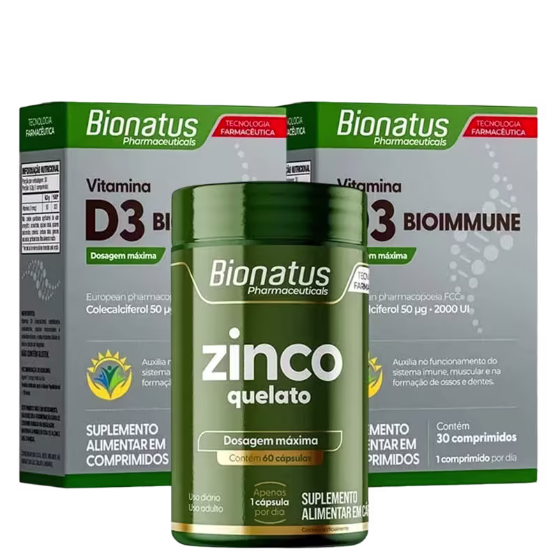 KIT 2 Vitamina D3 Bioimmune + Zinco Quelato Bionatus