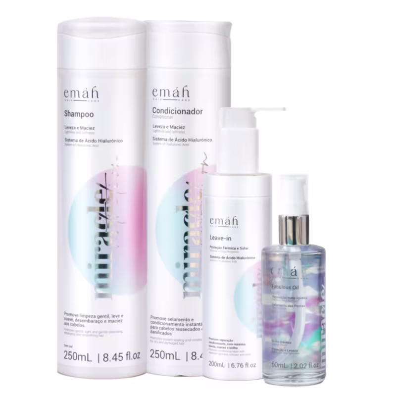 Kit Emáh Hair Care Miracle Nutrition Mega (4 Produtos)