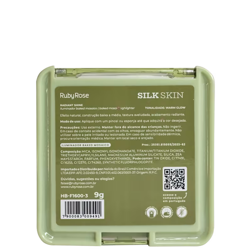 Ruby Rose Silk Skin Radiant Shine Warm Glow - Iluminador 9g