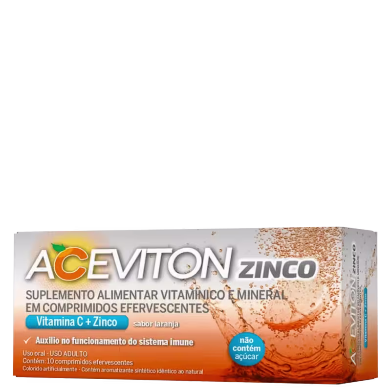 Aceviton Zinco Sabor Laranja 10 Comprimidos Efervescentes